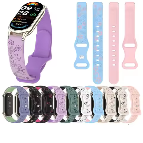 Engraved Band Strap For Mi Band 8 Xiaomi Silicone Strap for Xiaomi Band 8 Original Strap for Mi Band