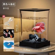 桌面小魚缸鬥魚缸小型造景生態全套養魚專用水族箱帶燈創意金魚缸