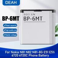 แบตเตอรี่ แท้ BP-6MT สำหรับ Nokia N81 N82 N81-8G E51 E51i 6720 6720C bp-6mt / ความจุแบตเตอรี่ 3.7V 1