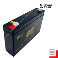 GP ower BACK UP BATTERY 6V 7AH RECHARGEABLE FOR ALARM DOOR ACCESS, CCTV AND AUTOGATE - WINWIN ALARM