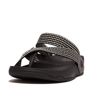 FitFlop SLING Dotted-Weave Toe-Post Sandals - Black Mix (H06-231)