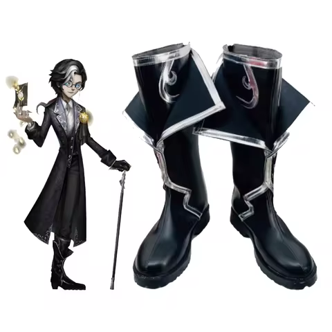 Game Identity V Cosplay Shoes Joseph Cosplay Dark Boots Photographer Fashionable Flat Boots Hallowee