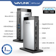 Wavlink 13 in 1 USB HUB Docking PD 140W 4K HDMI DP 10gb USB Port