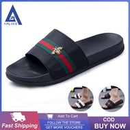 ANLUKE Slippers for Men Fashion Little Bee Slippers Beach Shoes Comfortable Flip Flops Men Shoes Outdoor Leather Flats Sandal for Men