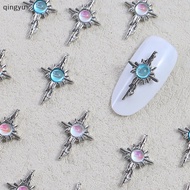 【QUSG】 5pcs 3D Alloy Nail Ch Decorations Cross Star Accessories Glitter Rhinestone Nail Parts Nail Art Materials Supplies Hot