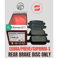 Proton rear brake pads exora bold turbo/exora cps/preve/suprima-s saiko sd6808 sirim brake pad belak