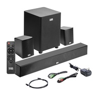 Acoustic Audio 5.1 Surround Sound Home Theater Sound Bar with Bluetooth, RCA, Optical, ARC, AUX, Wir