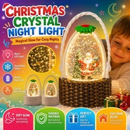 Christmas Snow Globe Night Light Crystal Ball Snowflake Night Light Santa Water Snow Globe Ornament