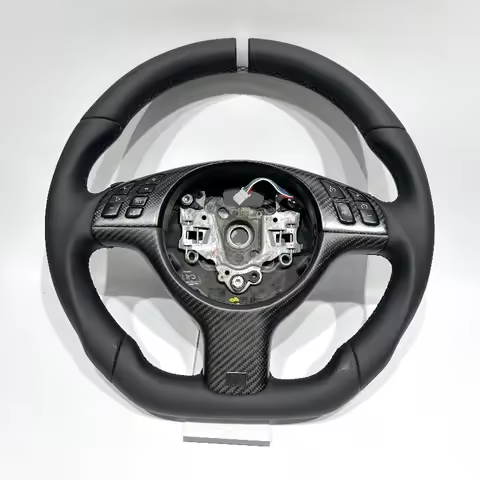 For BMW E46 Full Leather with Matte Carbon Fiber Cover Sport Steering Wheel for BMW E92 E90 E91E46 E