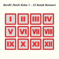 CUSTOM EMBROIDERY PATCH FOR ROMAN NUMBERS NAME BOX BET/ FOR GRADES 1-12 CLASS NUMBER EMBROIDERED I-X