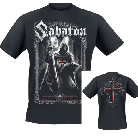 New 2026 Sabaton T-Shirt Men Women Vintage Metal Rock Band Graphic Tee Cotton Summer Streetwear Top