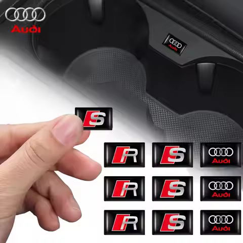 10pcs 3D Epoxy Drop Glue Car Stickers Decals For Audi S R line A4 B6 B8 S1 S2 S3 S4 S5 S6 A1 A3 Valv