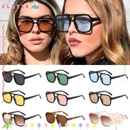 CLEVER Square Sun Glasses, UV400 Protection Vintage 70s Sunglasses, Fashion Summer Retro Style Black