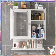 【Ready stock】bathroom cabinet Mirror cabinet Bathroom storage Bathroom Rack Punch-Free toilet Mirror Cabinet bathroom mirror with storage Washstand Wall Closet Toilet Storage Wall Hanging Wall with Mirror wangsicong.sg