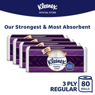 ♪Kleenex Ultra Soft Toilet Tissue 3 ply (20 Rolls x 4) Healthy Clean - Strong  Absorbent Bath Tissue Paper Toilet Roll♩