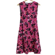 Oscar de la Renta Dress Sleeveless Size 6 Knee-length pink Multi Women Flower pattern black Direct f