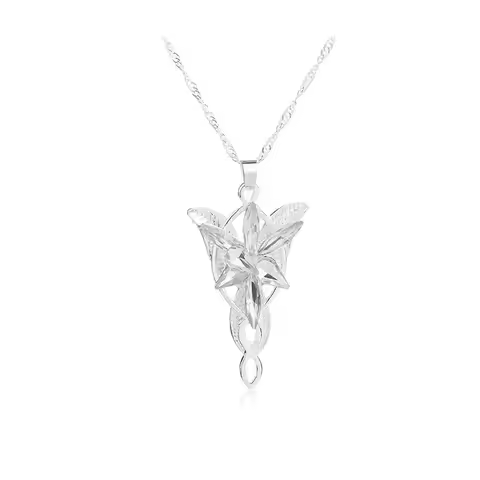 Arwen Evenstar Necklace Elfstone Elessar Aragorn Galadriel Elves Princess Cubic Zirconia Stone Penda