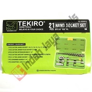 Tekiro Socket Set 1/ 4" - 3/ 8" 21 Pcs - Shock Socket Set Plastic Box