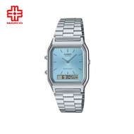 Casio Vintage AQ-230A-2A1 Silver Stainless Steel Band Men Watch / Women Watch