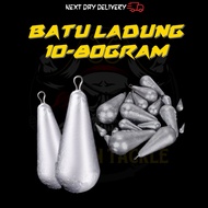 10pcs 5pcs 10g-80g Batu Ladung Batu Pancing Laut Sungai Sinker Fishing Pantai Acuan Batu Ladong Bott