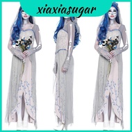 Gray Lightweight Ladies Halloween Corpse Bride Costume Dress - Polyester Cotton Blend