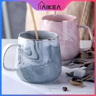 [Fun cup]Mug couple mug ceramic mug breakfast mug Nordic marble pattern mug custom souvenir gift Aikea