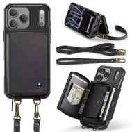 Luxury Zipper Wallet Leather Phone Case For iPhone 14 Pro Max Air 11 12 13 15 Plus 16 17 Pro Card Sl
