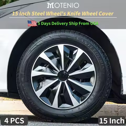 4PCS Universal Wheel Cover 15 Inch Knife Style Hubcap Replacement Hub Cap Wheel Rim Cover PP Tire Ac