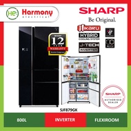 (FREE INSTALL KLANG VALLEY ONLY) SHARP SJF879GK 800L Multi Door Fridge Hikaru J-Tech Inverter Refrigerator Fridge Peti Ais 冰箱