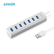 Anker Unibody USB 3.0 7-Port Hub with Built-in 1.3ft USB 3.0 Cable Included 5V/3A Power Adapter Powe