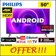 Philips 50 inch Android TV 50PUT7406/68 4K UHD HDR DVB T2 Digital Tuner support MYTV Smart LED Freeview 50PUT7406 Super Sharp Image AMBILIGHT LED TV 50PUT7906 HISENSE LED TV 50 INCH