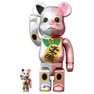 巜 MEDICOM TOY BE@RBRICK 招財貓 千萬両 桃金 x 銀 100% + 400% SETS 》