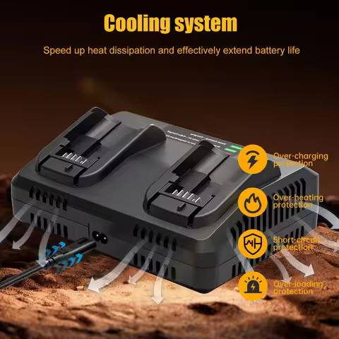 DCB102 4A Dual Charger For Dewalt DCB200 DCB203 DCB204 DCB107 DCB115 DCB118 EU/US/AU/UK Plug For 10.