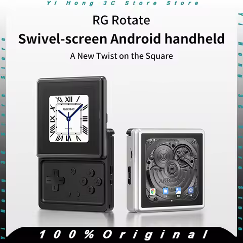 Rg Rotate Rotate Handheld Game Console 3.5" IPS Rotating Screen Metal Prime 2000mAh Android Portable