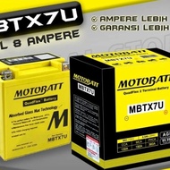 AKI MOTOR MOTOBATT VESPA MATIC, HONDA CBR, KAWASAKI KLX SERI MBTX7U 8Ah, Asli Original AGM 12Volt