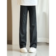 OUMULONG | Clean Flared Plaid Trousers Men