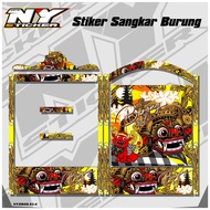 Stiker Decal SANGKAR KOTAK - Dekal Sangkar Burung Kotak Model Ebod BnR Oriq Kosan Nomor 1 2 3
