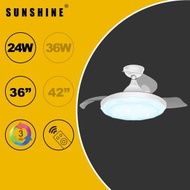 陽光 - (CFCB-24W) LED 24W 36吋可搖控可逆轉伸縮扇葉風扇燈 3000K/4000K/6500K #LED風扇燈 #LED吊燈 #LED天花燈 #家居燈飾