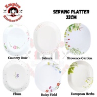 Corelle 32cm serving platter ( Country Rose / European Herbs / Daisy Field / Provence Garden / Sakura / Plum )