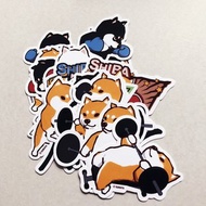 倉屋 柴犬健身拳擊不干膠貼紙/車貼/防水貼紙 19枚
