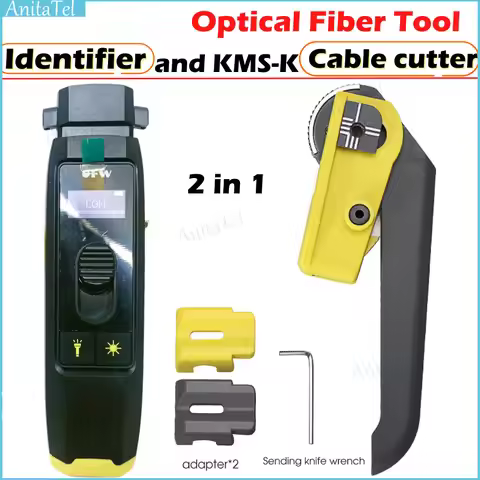 FWD-01 2 in 1Optical Fiber Identifier And KMS-K Cutter Li-battery Chargable Live Fiber Detector VFL 