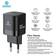 ROKER RK30 GaN 30W PD Fast Charger USB-C Original – Universal Super Fast Charger hp, tablet, Laptop,
