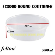 (3000ml)Microwavable Round Container FC3000(30set±) Disposable Plastic Food Container / Felton