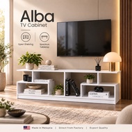 LUXE: Alba 5ft TV Cabinet TV Console Open Shelf Entertainment Unit | Kabinet TV White