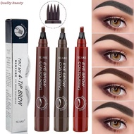 4 Points Eyebrows Pen Waterproof Eyebrow Tattoo Pencil Long Lasting Brow Pen Liquid Lazy Eyeliner