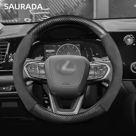 For Lexus GX UX NX RZ RX LX LX570 ES LS IS CT GS LM LC RC SC RC-F, Carbon Fiber Suede, Car Steering 