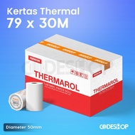 Thermal Paper 79 X 30 Meter Core 1/ 2 Inch Diameter 50mm Print Cashier Paper Printer 79mm