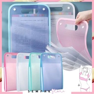 SS Transparent Handle File Bag Waterproof Multi Layer Folder File Bag 13 Compartments Folder Documen