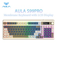 AULA S99PRO Membrane Keyboard 99 Keys Wired Bluetooth 2.4G RGB LCD Display Screen Multi-function Rol
