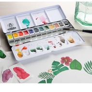 Schmincke Watercolour AKADEMIE® Aquarell Finest Artist Water Colour 12 colors x Half Pans Metal Box 